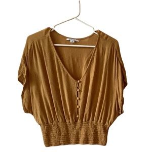 O’Neill Boho Gold Button Down Shirt Top.